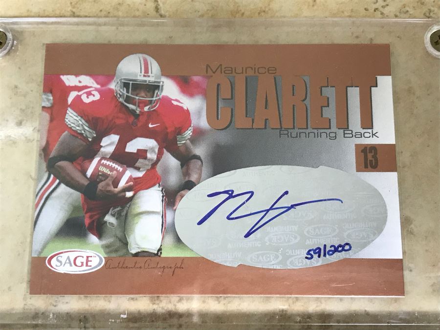 2004 SAGE Signed Football Card Maurice Clarett Ohio State Limited Edition [Photo 2]