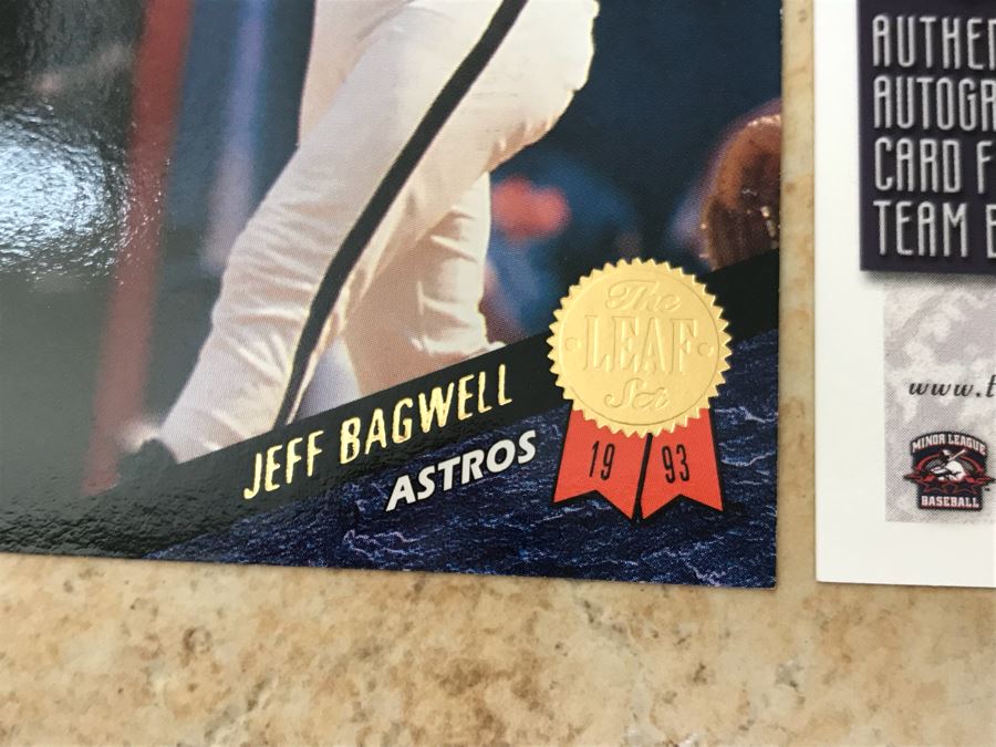 Pair Of Signed Baseball Cards: Jeff Bagwell And Jon Garland Rookie Card [Photo 7]