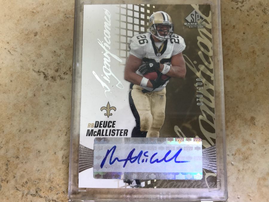 2004 Upper Deck Signed Football Card Deuce McAllister [Photo 2]