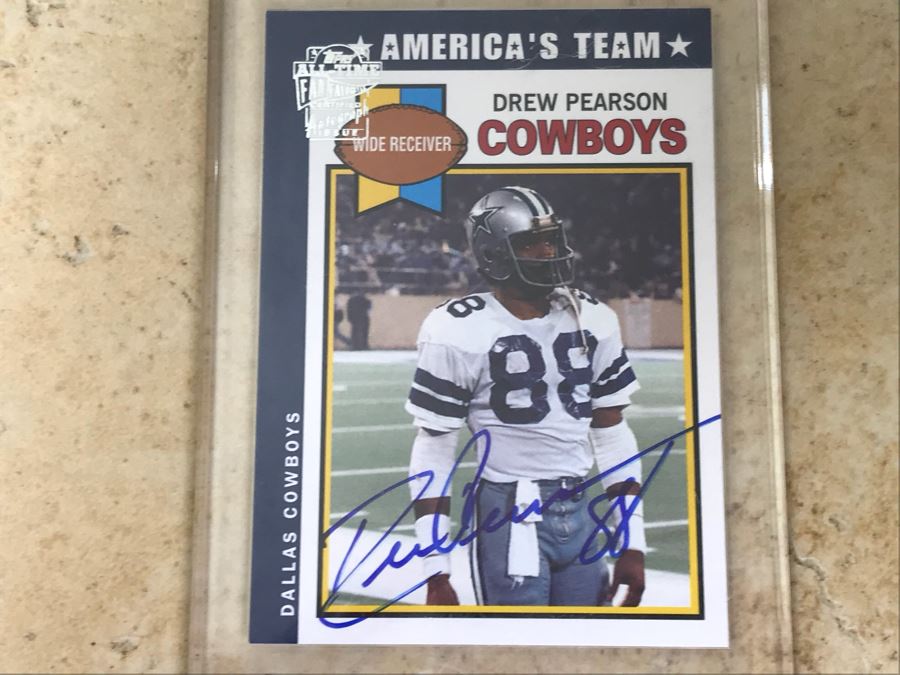 2004 Topps Signed Football Card Drew Pearson [Photo 2]