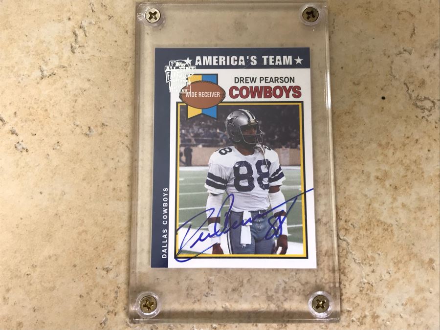2004 Topps Signed Football Card Drew Pearson [Photo 1]