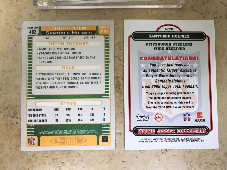 Pair Of 2006 Topps Football Cards Santonio Holmes [Photo 5]