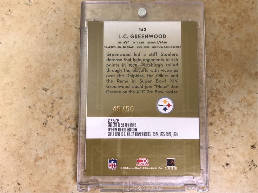 2005 Donruss Signed Football Card L. C. Greenwood [Photo 3]