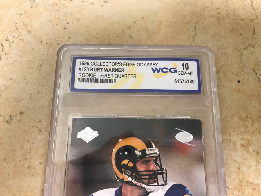 Graded 10 1999 Collector's Edge Odyssey Rookie Football Card Kurt Warner [Photo 3]