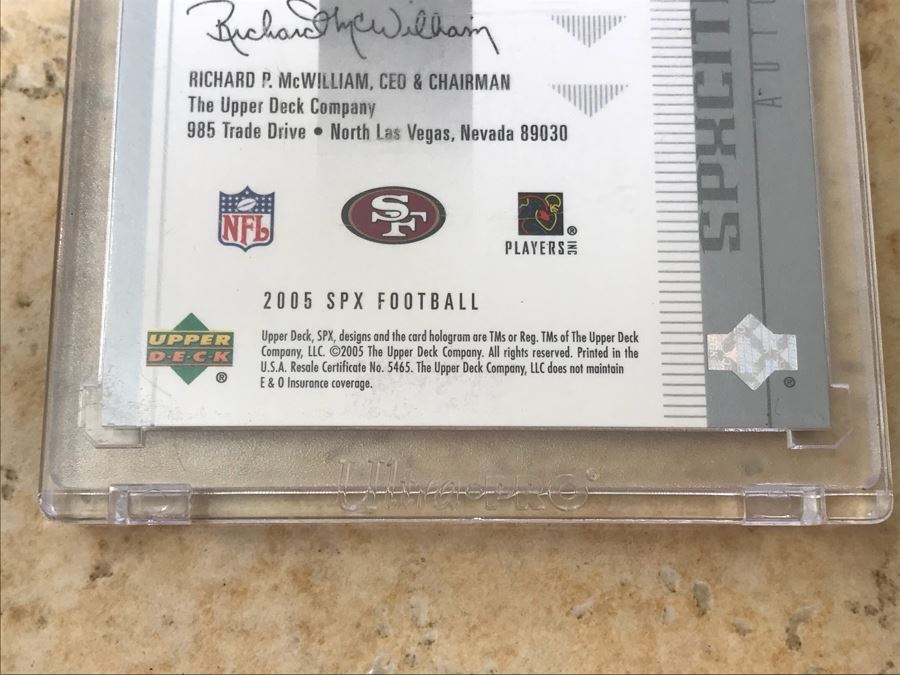 2005 Upper Deck Signed Football Card With Event Worn Jersey Alex Smith Limited Edition [Photo 5]