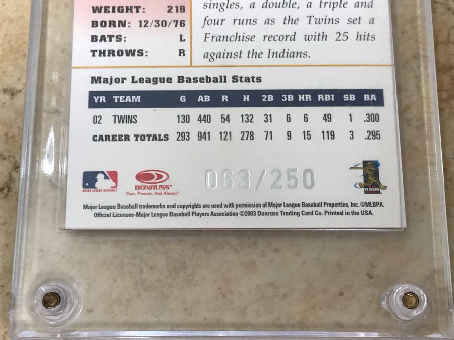 2003 Donruss Sigend Baseball Card A. J. Pierzynski [Photo 5]