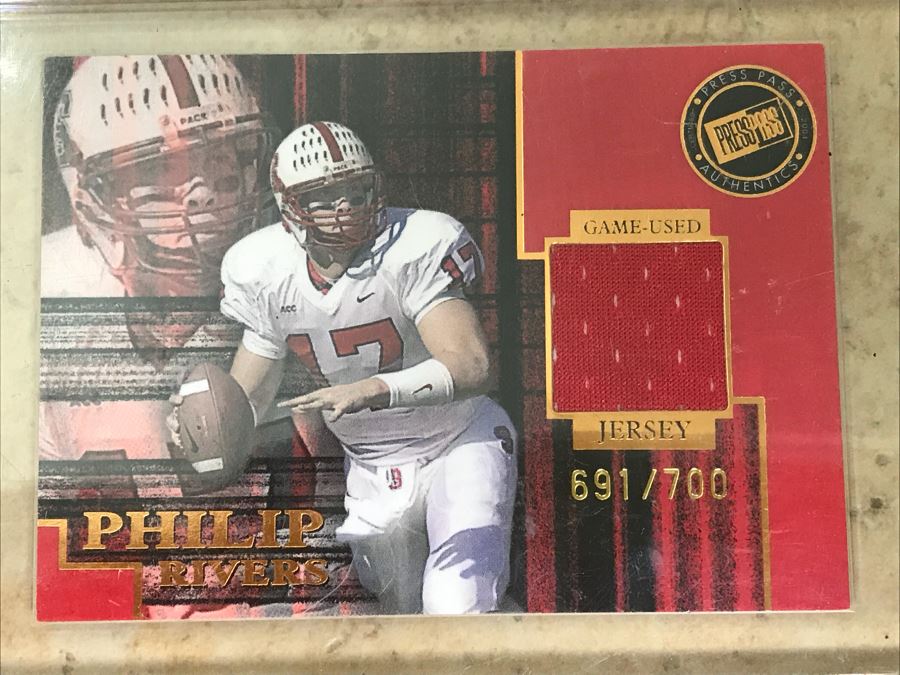 Press Pass 2004 Game-Used College  Jersey Card Philip Rivers Limited Edition [Photo 1]