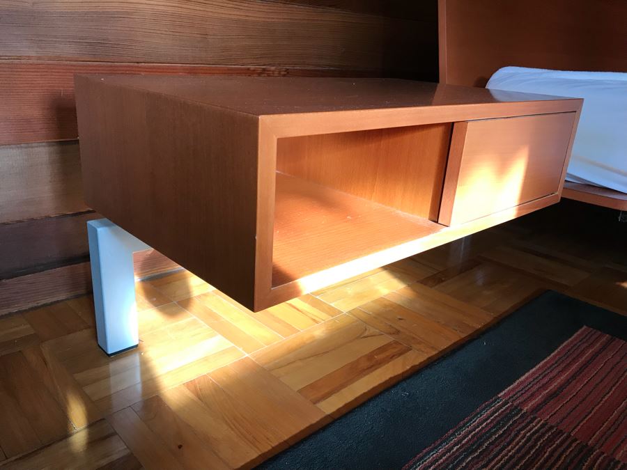 Cassina Italian Queen Size Modern Bed With Attached Nightstands [Photo 9]