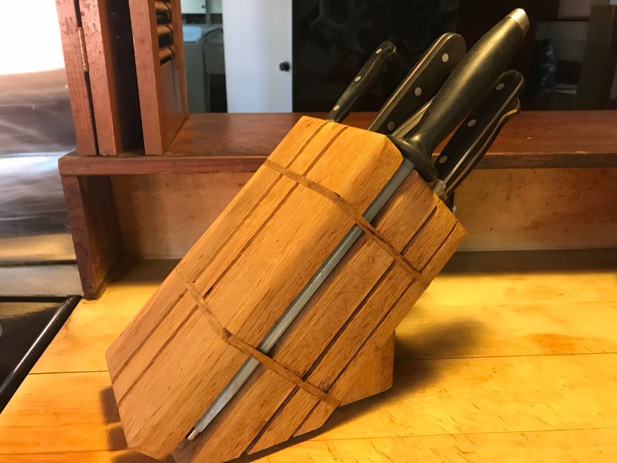 Set Of Kitchen Knives (Mainly Hoffritz) And Wooden Knife Holder [Photo 10]