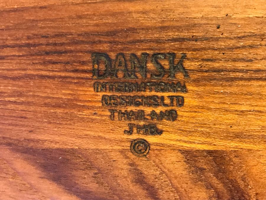 Large Wooden Salad Bowl With Wooden Spoons, Wooden Tray, (12) Carved Wooden Bowls (Some DANSK) And Frank Lloyd Wright Style Wooden Trivet [Photo 10]