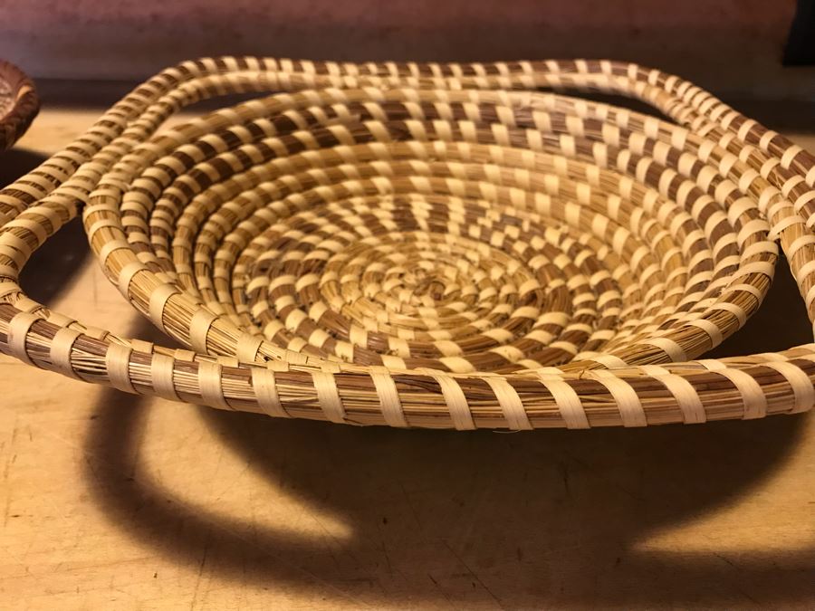 Various Native American Baskets With Pair Of DANSK Teak Mid-Century Modern Salad Servers [Photo 18]