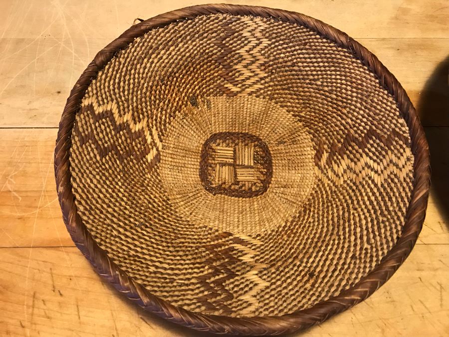 Various Native American Baskets With Pair Of DANSK Teak Mid-Century Modern Salad Servers [Photo 7]