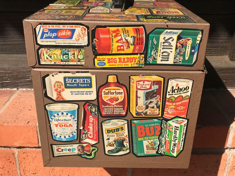 Vintage Metal Storage Box Decorated With MAD Magazine Stickers [Photo 3]
