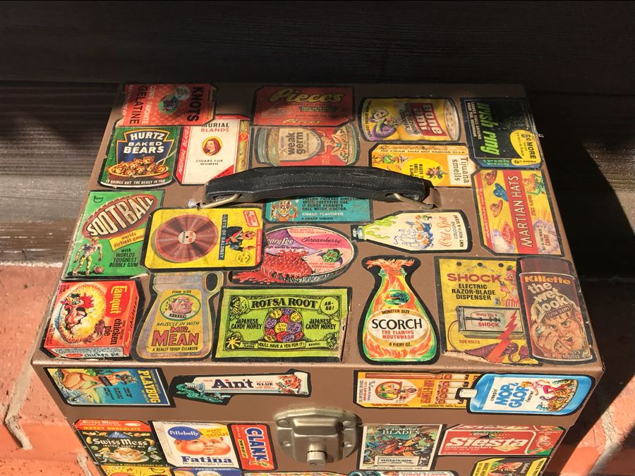 Vintage Metal Storage Box Decorated With MAD Magazine Stickers [Photo 8]