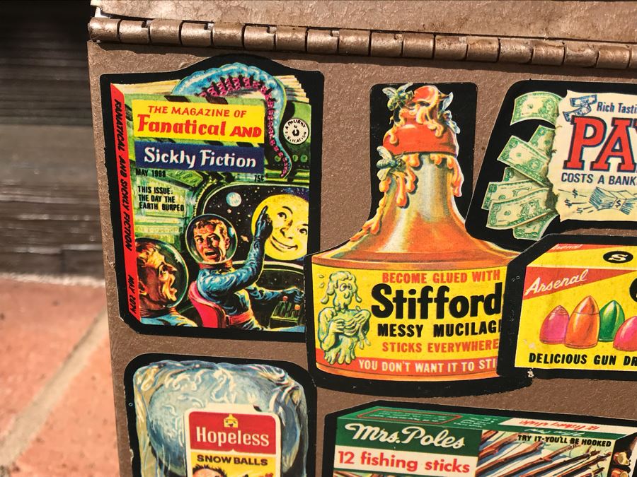 Vintage Metal Storage Box Decorated With MAD Magazine Stickers [Photo 6]