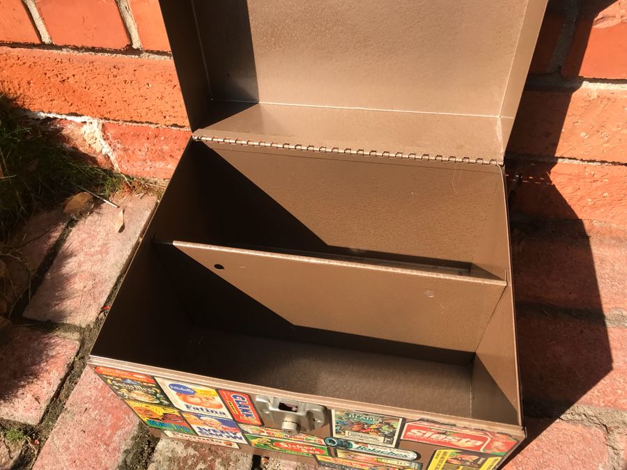 Vintage Metal Storage Box Decorated With MAD Magazine Stickers [Photo 9]