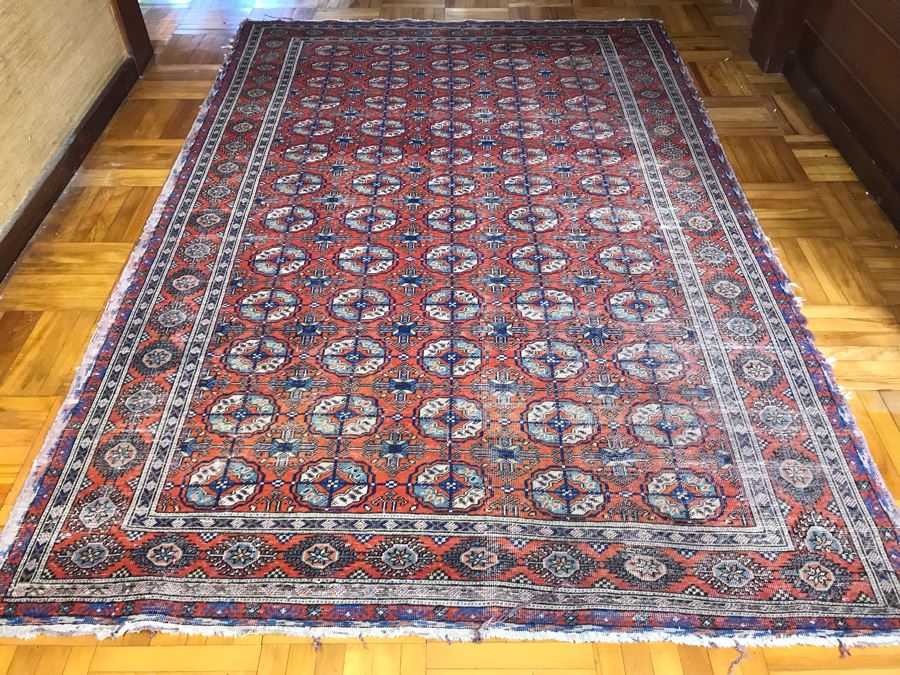 Vintage Hand Knotted Persian Rug 7'1' X 4'9'  [Photo 2]