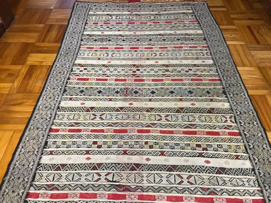 Vintage Hand Knotted Wool Rug With Intricate Geometric Patterns 6' 8' X 3' 7' [Photo 5]