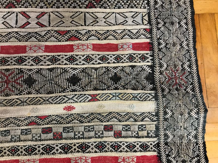 Vintage Hand Knotted Wool Rug With Intricate Geometric Patterns 6' 8' X 3' 7' [Photo 7]