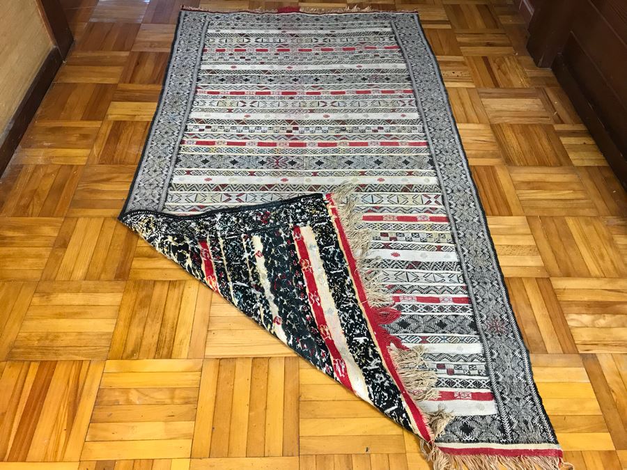 Vintage Hand Knotted Wool Rug With Intricate Geometric Patterns 6' 8' X 3' 7'