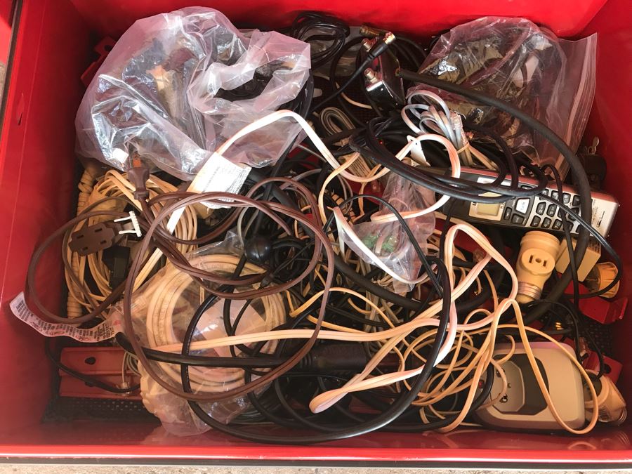 Pair Of Rolling Task Force Tool Boxes On Casters Filled With Tools Plus Upper Tool Box Filled With Tools - See Photos For Tools [Photo 29]