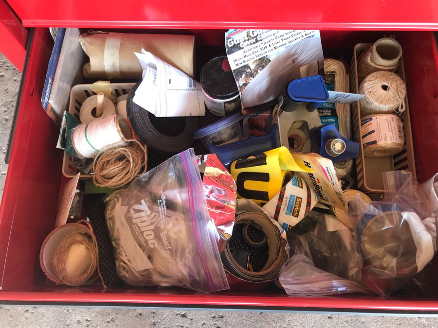 Pair Of Rolling Task Force Tool Boxes On Casters Filled With Tools Plus Upper Tool Box Filled With Tools - See Photos For Tools [Photo 20]