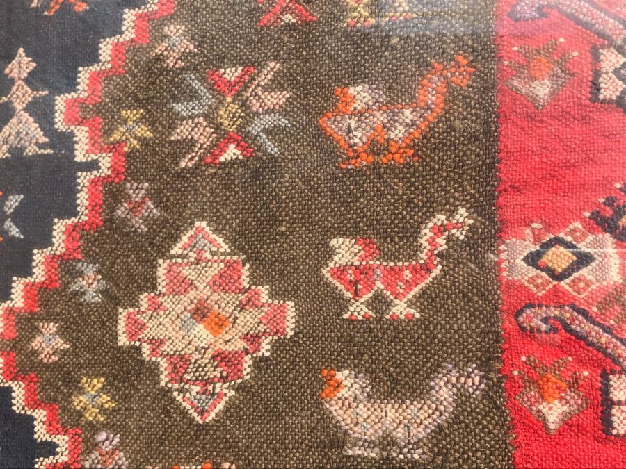 Antique 1896 Hand Knotted Rug With Geometric Patterns Encased In Acrylic Shadowbox Ready For Wall Hanging [Photo 20]