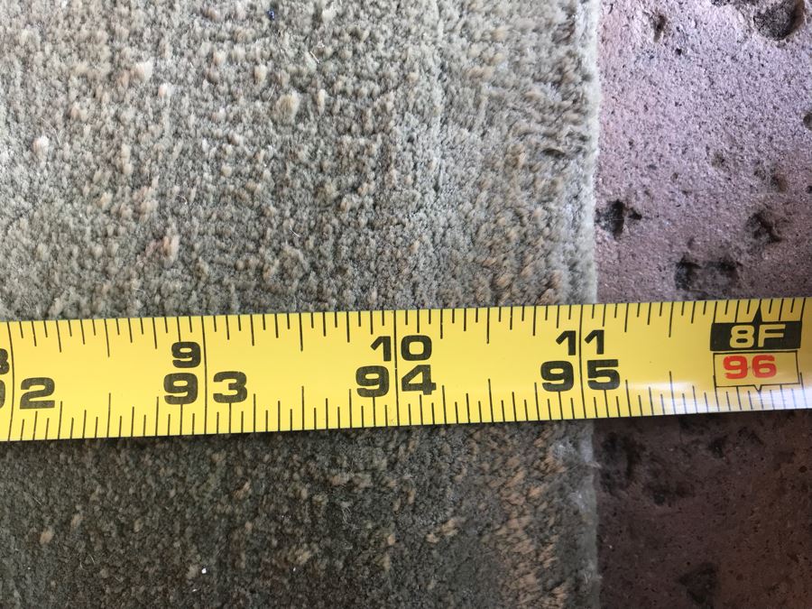 Silk Asian Geometric Pattern Light Green Area Rug 10'  X 7' 11' [Photo 11]