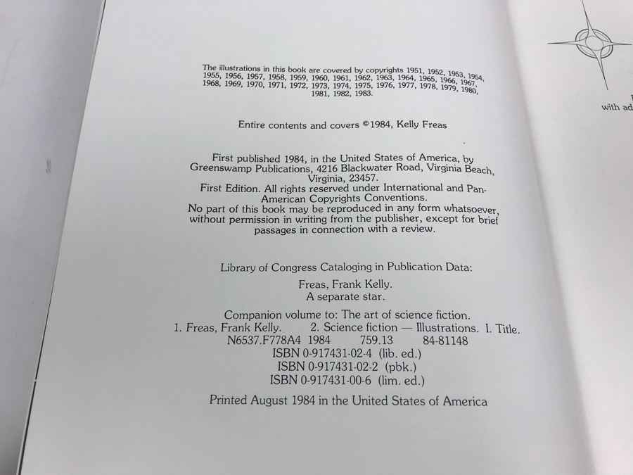 JUST ADDED - Signed Frank Kelly Freas Science Fiction Artist Hardcover Book 'A Separate Star' Includes Signed Limited Edition Print [Photo 12]