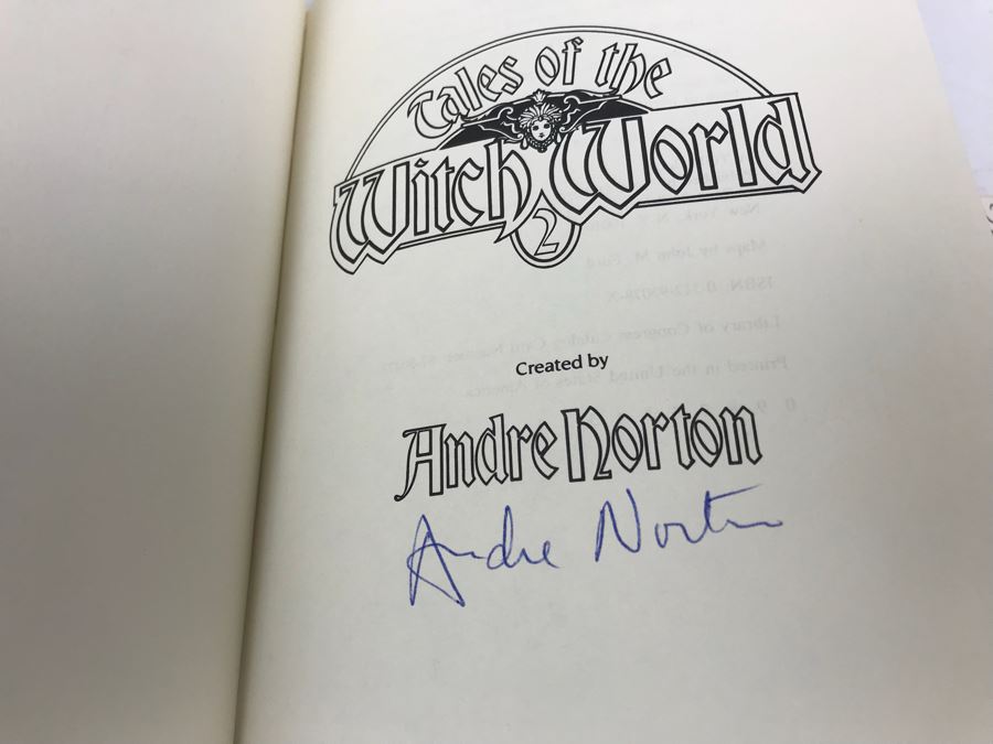 JUST ADDED - Pair Of Signed Books Tales Of The Witch World Created By Andre Norton - Signed By Andre Norton, Robert Bloch, A.C. Crispin, Mercedes Lackey, Sasha Miller And More - See Photos [Photo 11]