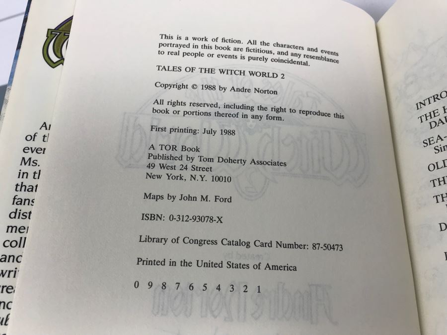 JUST ADDED - Pair Of Signed Books Tales Of The Witch World Created By Andre Norton - Signed By Andre Norton, Robert Bloch, A.C. Crispin, Mercedes Lackey, Sasha Miller And More - See Photos [Photo 12]