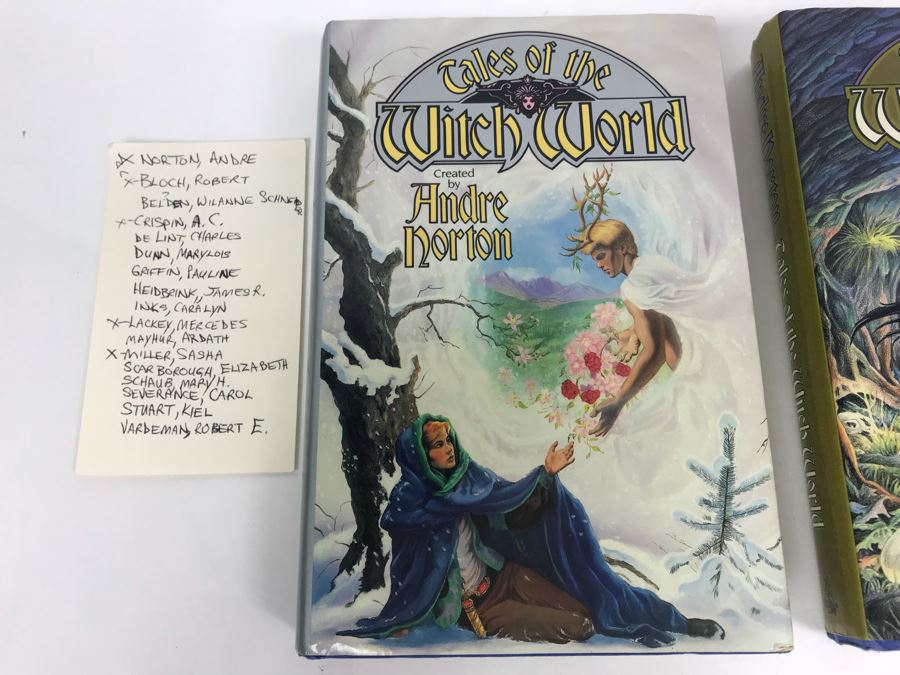 JUST ADDED - Pair Of Signed Books Tales Of The Witch World Created By Andre Norton - Signed By Andre Norton, Robert Bloch, A.C. Crispin, Mercedes Lackey, Sasha Miller And More - See Photos [Photo 2]