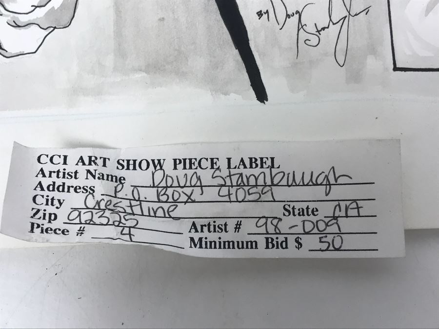 Comic Con Art Show Original Drawing By Doug Stambaugh 14' X 17' [Photo 6]