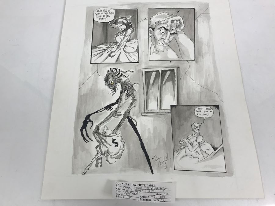 Comic Con Art Show Original Drawing By Doug Stambaugh 14' X 17'