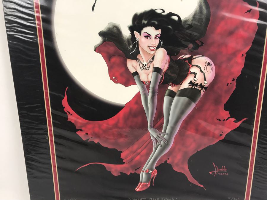 Limited Edition Hand Signed Print By Jim Humble Titled 'Naughty Moon Rising' From Comic Con Art Show 16' X 20' [Photo 3]