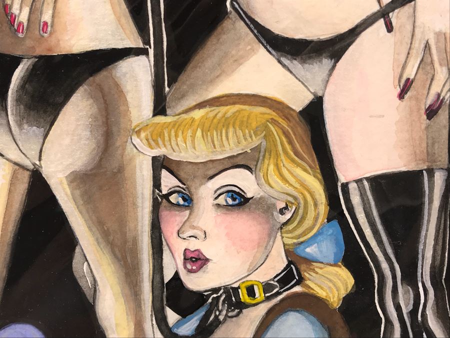 Original Artwork By Ray T. Christian II 2004 Disney Cinderella From Comic Con Art Show 14' X 18' [Photo 6]