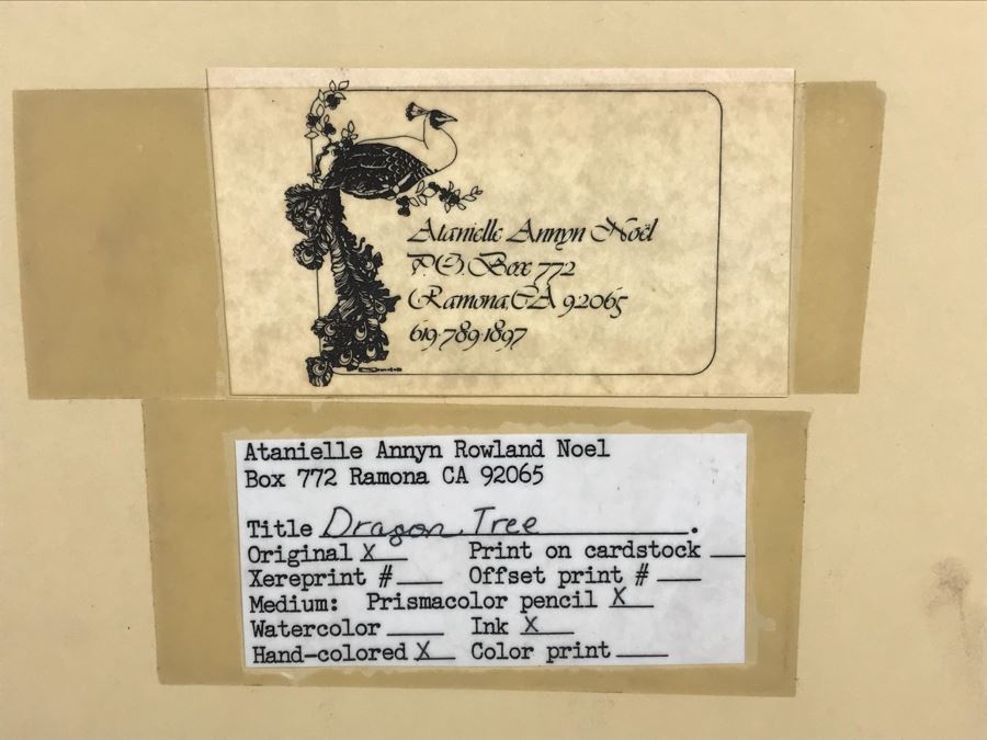 Original Ink Drawing By Atanielle Annyn Rowland Noel Titled 'Dragon Tree' From Comic Con Art Show 16' X 20' [Photo 8]