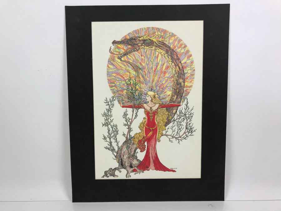 Original Ink Drawing By Atanielle Annyn Rowland Noel Titled 'Dragon Tree' From Comic Con Art Show 16' X 20' [Photo 2]