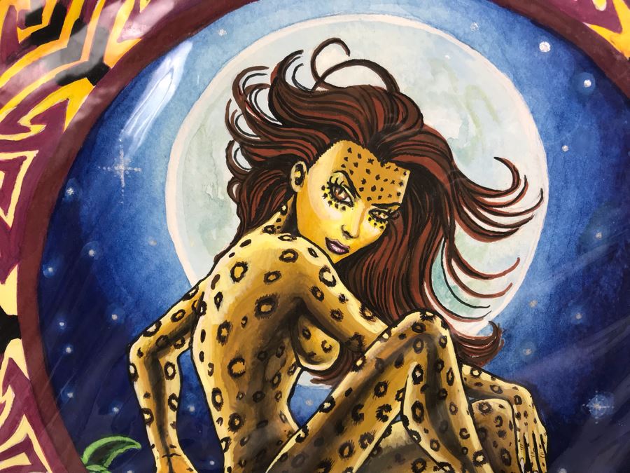 Original Artwork By Ray T. Christian II Titled 'Cheetah' From Comic Con Art Show 14' X 17' [Photo 5]