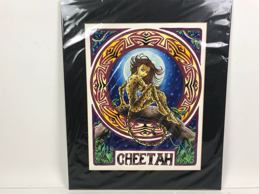 Original Artwork By Ray T. Christian II Titled 'Cheetah' From Comic Con Art Show 14' X 17' [Photo 2]