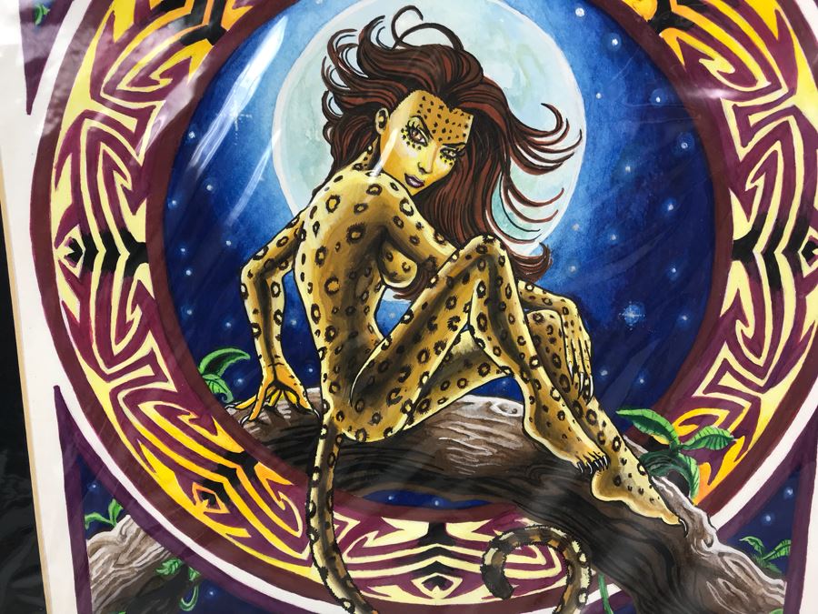 Original Artwork By Ray T. Christian II Titled 'Cheetah' From Comic Con Art Show 14' X 17' [Photo 4]