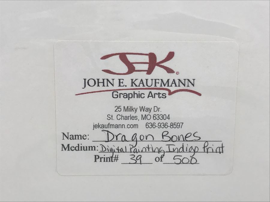 Limited Edition Hand Signed Print By John E. Kaufmann Titled 'Dragon Bones' 20' X 16' [Photo 9]