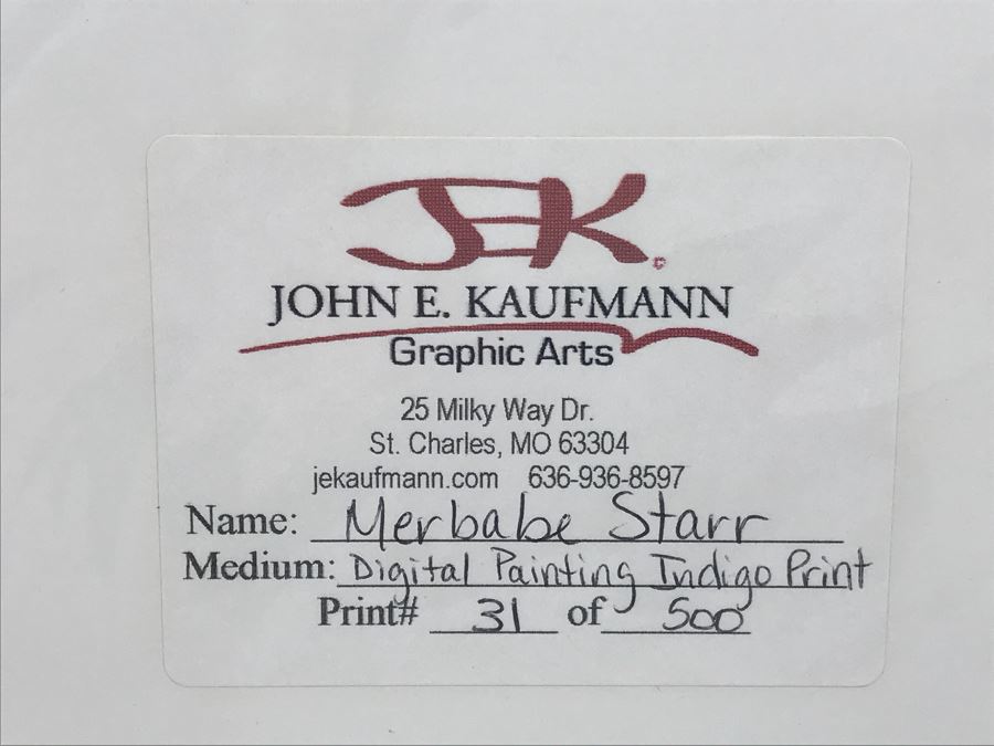 Limited Edition Hand Signed Print By John E. Kaufmann Titled 'Merbabe Starr' 16' X 20' [Photo 7]