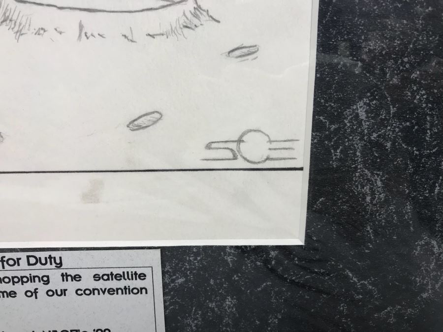 Original Pencil Drawing Titled 'ConuCopia: Johnny Meerkat - Ready For Duty' Created As T-Shirt Design For NASFic 1999 18' X 14' [Photo 8]