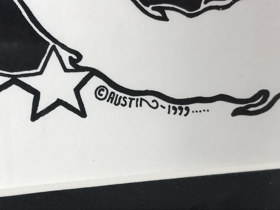 Original Ink Drawing Titled 'Johnny Meerkat' Created As T-Shirt Design For NASFic By Austin 1999 [Photo 5]