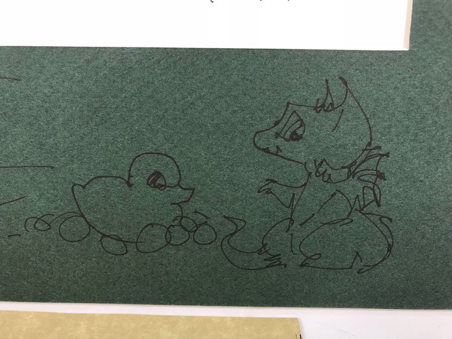 Hand Signed Pocket Dragons Print By Real Musgrave With Additional Personalized Hand Drawing Of Pocket Dragons And Signature On Matting 12' X 16' - See Photos [Photo 4]