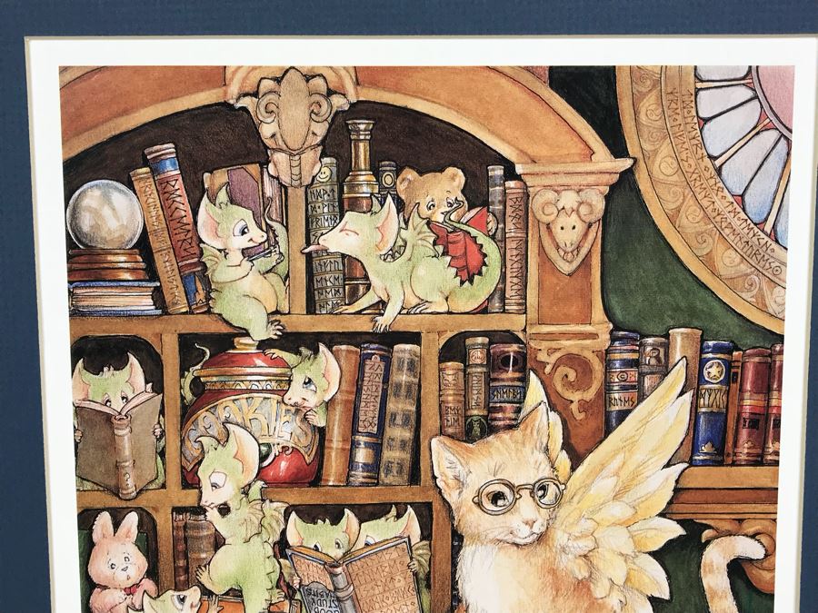 Hand Signed Pocket Dragons Print By Real Musgrave With Additional Personalized Hand Drawing Of Pocket Dragons And Signature On Matting 12' X 16' - See Photos [Photo 8]