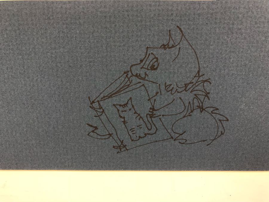 Hand Signed Pocket Dragons Print By Real Musgrave With Additional Personalized Hand Drawing Of Pocket Dragons And Signature On Matting 12' X 16' - See Photos [Photo 4]