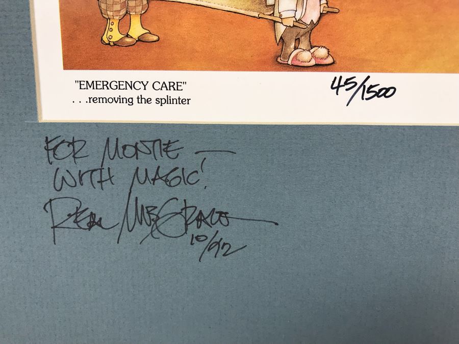 Hand Signed Pocket Dragons Print By Real Musgrave With Additional Personalized Hand Drawing Of Pocket Dragons And Signature On Matting 12' X 16' - See Photos [Photo 5]