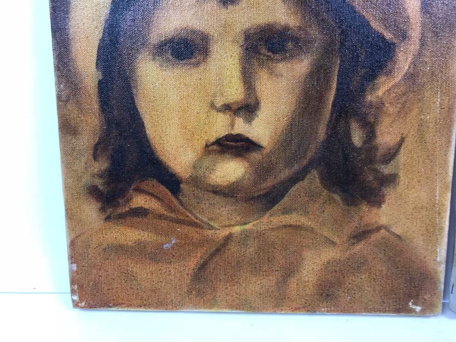 Pair Of Unsigned Portrait Paintings 12' X 16' [Photo 8]